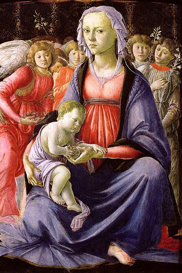 La Vierge et l'Enfant entoures de cinq anges, Sandro Botticelli